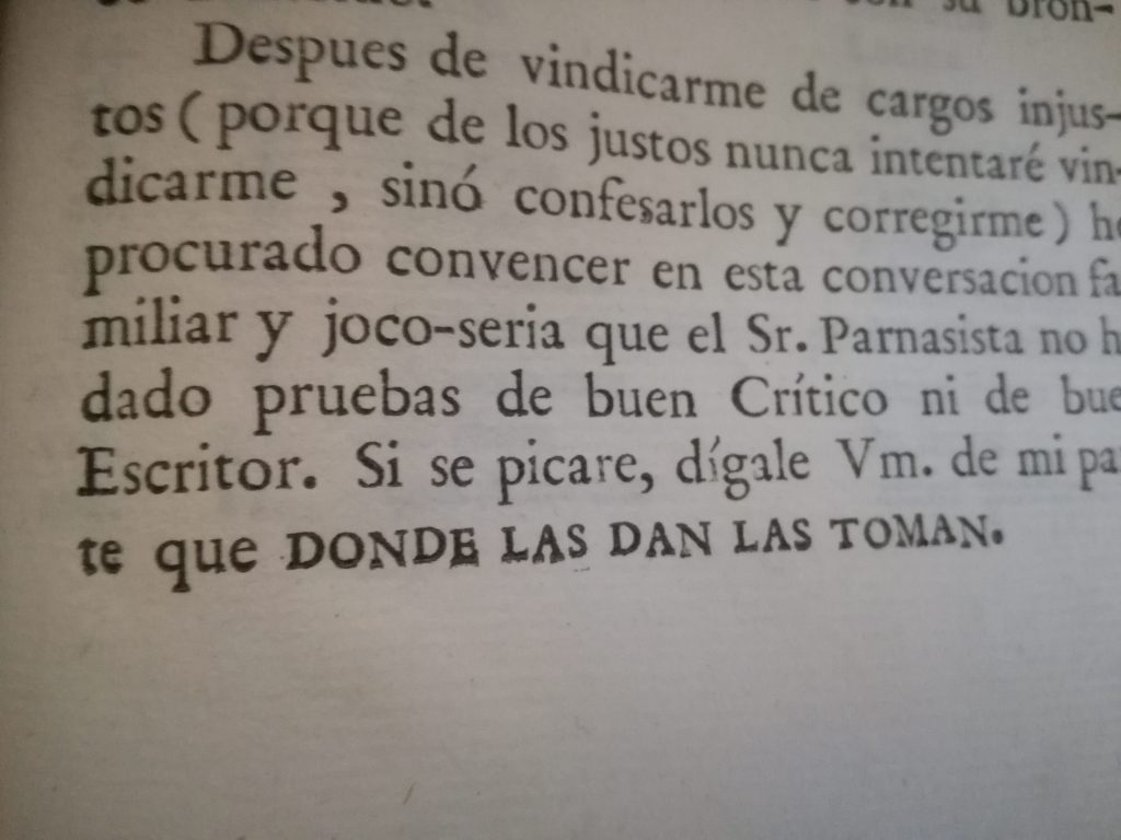 TOMÁS DE IRIARTE: Donde las dan las toman (1778)